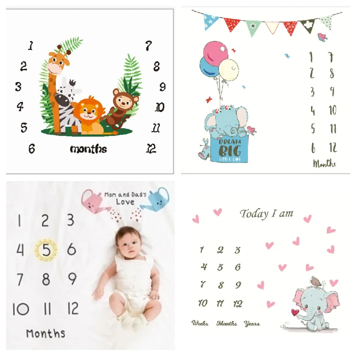 Photography Cheat Sheet - พื้นหลังผ้าห่ม Play Mat Baby Milestone Photo