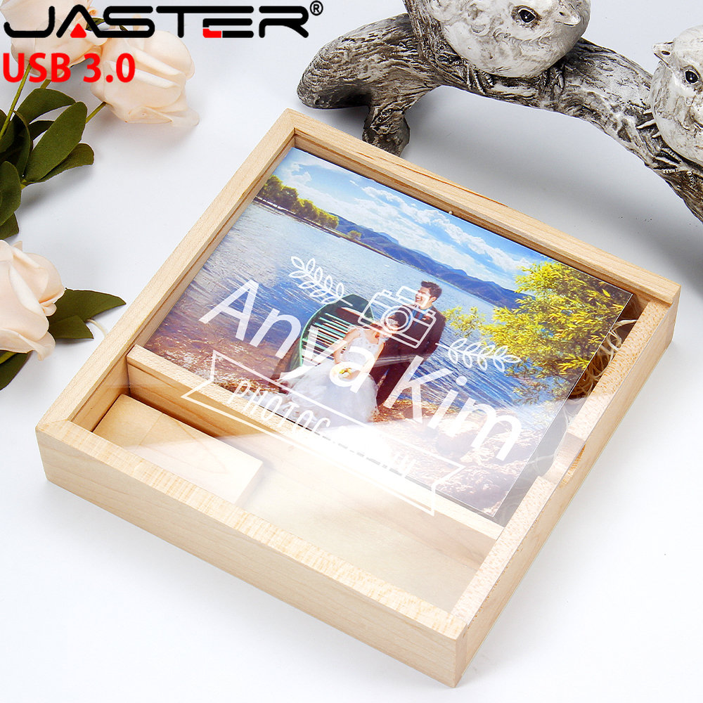 Photography Of Memories - JASTER กล่องไม้ USB แฟลชไดรฟ์ 128GB การถ่ายภาพสร้างสรรค์ของขวัญแต่งงาน