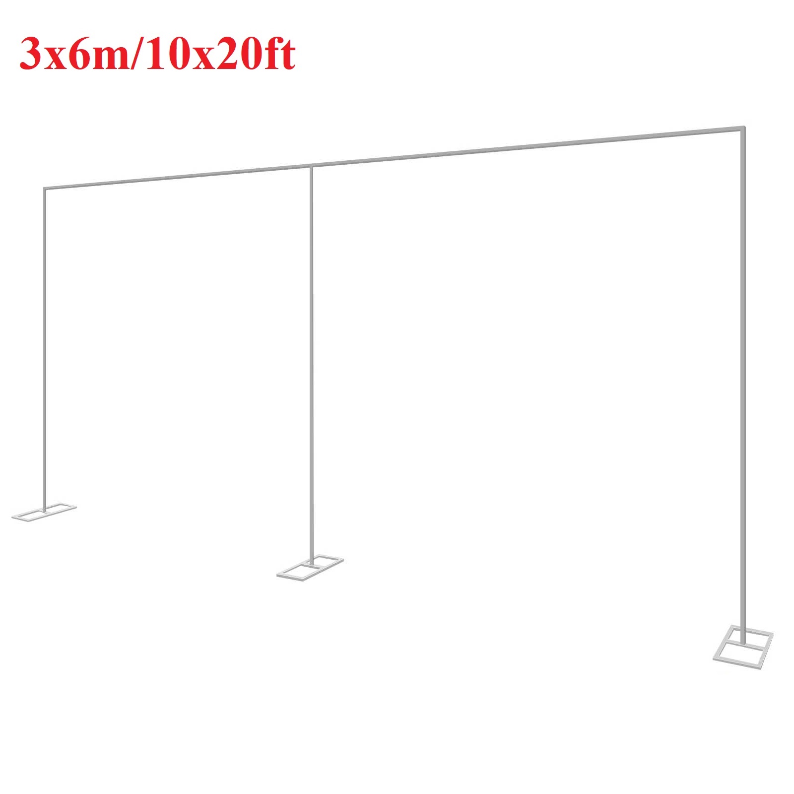 Photography Aesthetic - 3x6 m/10x20ft โลหะจัดงานแต่งงานขาตั้ง Heavy Duty การถ่ายภาพฉากหลังผ้าม่านกรอบบอลลูนดอกไม้ตกแต่งพืชสนับสนุน