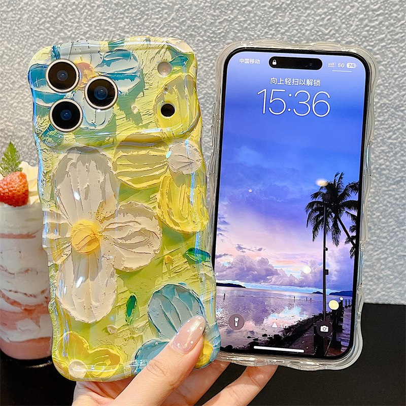Photography Hobby - เคสโทรศัพท์ลายภาพวาดสีน้ำมันดอกไม้ลายคลื่น สำหรับ iPhone 17 Air 16